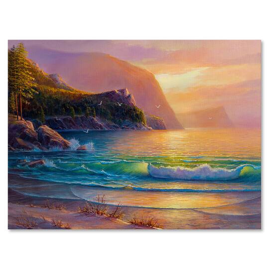 Designart - Romantic Beach During Warm Sunset